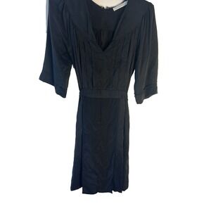 Flannel Australia Black 100% Silk Prairie Dress Women 1 Victorian Dark Romance